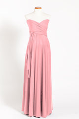 Powder pink maternity infinity dress, long maternity dress, maternity light pink dress, maternity convertible dress, one size dr