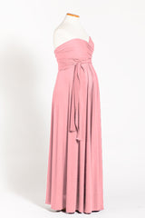 Powder pink maternity infinity dress, long maternity dress, maternity light pink dress, maternity convertible dress, one size dr