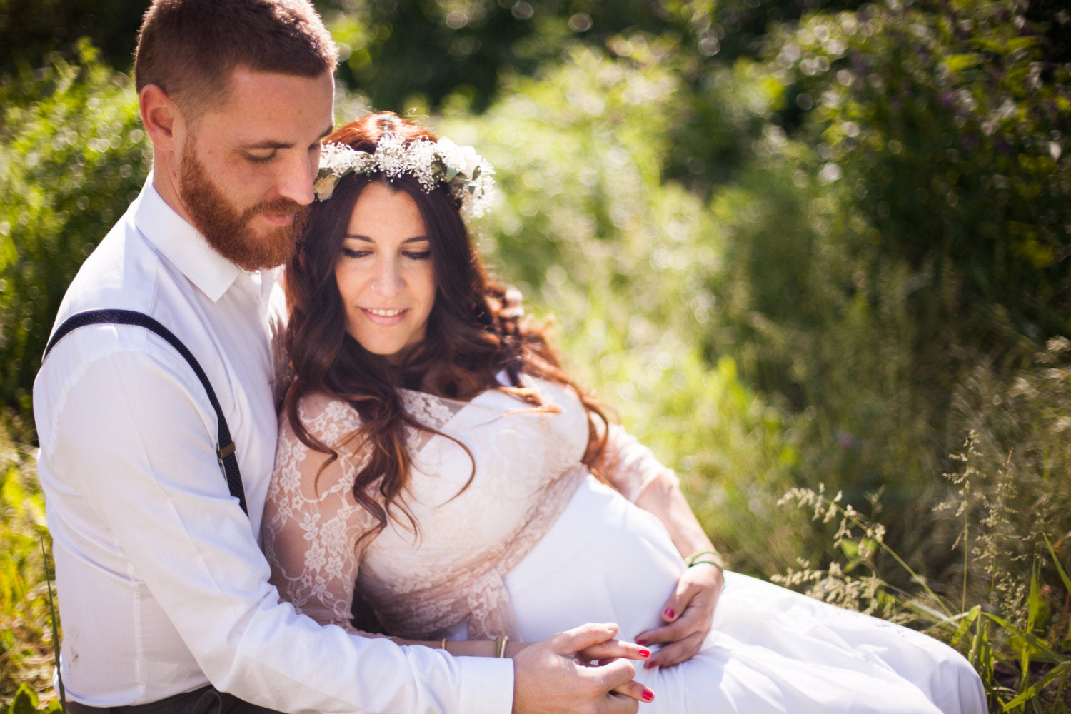 Maternity wedding dress sleeves, rose quartz bridal gown, maternity lace dress, romantic dress, bohemian wedding dress, maternit
