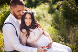 Maternity wedding dress sleeves, rose quartz bridal gown, maternity lace dress, romantic dress, bohemian wedding dress, maternit