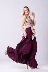 Vintage lace dress, romantic event long dress, feminine eggplant beige lace dress, custom dress made to measure, mismatch dress,