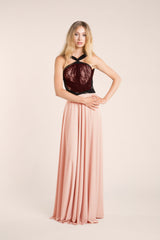 Vintage lace dress, romantic event long dress, feminine eggplant beige lace dress, custom dress made to measure, mismatch dress,