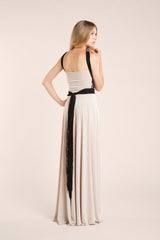 Vintage lace dress, romantic event long dress, feminine eggplant beige lace dress, custom dress made to measure, mismatch dress,