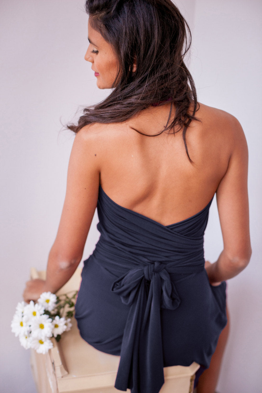 Navy bridesmaid dress, navy blue wrap dress, long sleeve dress, long sleeve bridesmaid dress, blue bridesmaid dress, short bride