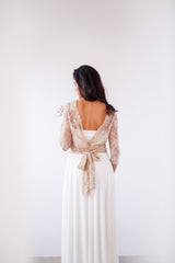 Lace wedding dress with sleeves, long sleeve wedding dress, lace bridal gown, boho wedding dress, bohemian bride, vintage weddin