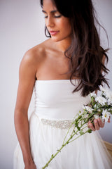 Tulle wedding dress, Two piece tulle dress and crystal sash, Romantic tulle bridal gown, Long tulle skirt, Wedding skirt, Silky