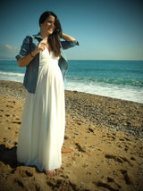 Ready to ship maternity dress, white gown, maternity white gown, maternity maxi dress, maternity romantic dress, infinity white
