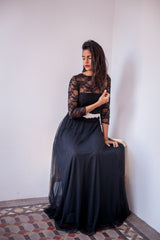 Black tulle skirt, long tulle skirt, tulle maxi skirt, tutu, long black skirt, party outfit, new years eve, soft tulle flowing e