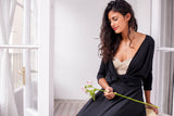 Black maxi dress, wrap dress, long dress, black dress, black long dress, evening dress, long sleeve convertible dress, black max