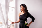 Black maxi dress, wrap dress, long dress, black dress, black long dress, evening dress, long sleeve convertible dress, black max
