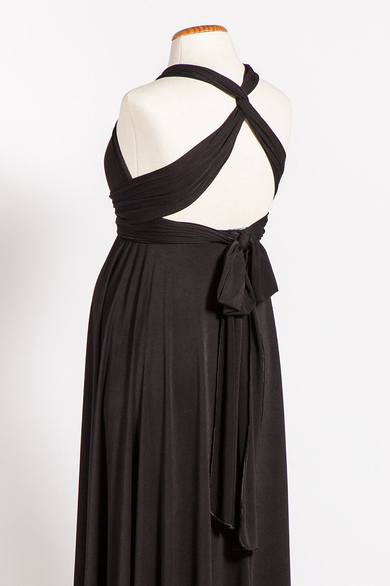 Black gown, evening dress maternity infinity dress, black maxi dress, maternity black dress, baby shower convertible dress, infi