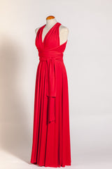 Red elegant infinity dress, marilyn dress, long red infinity dress, celebration red long dress, red gown, ready to ship red long