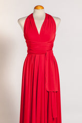 Red elegant infinity dress, marilyn dress, long red infinity dress, celebration red long dress, red gown, ready to ship red long