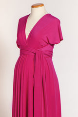 Pink maternity infinity dress, maternity fuchsia dress, ready to ship dresses, hot pink maternity long dress, pink infinity dres