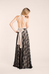 Long lace skirt, black detachable lace skirt for dress, lace skirt for evening gown, long elegant lace skirt, versatile removabl