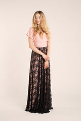 Long lace skirt, black detachable lace skirt for dress, lace skirt for evening gown, long elegant lace skirt, versatile removabl