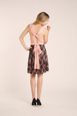 Black overlay lace skirt, detachable short lace skirt, add a short lace skirt to dress, short black lace skirt for bridesmaid dr