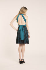 Black overlay lace skirt, detachable short lace skirt, add a short lace skirt to dress, short black lace skirt for bridesmaid dr