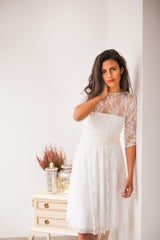 Short ivory lace skirt, overlay lace skirt, lace skirt for short dress, short white lace skirt, ivory lace skirt, accessories, w