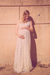 Maternity wedding dress, long maternity lace wedding dress, bohemian maternity wedding dress, lace wedding gown, boho lace mater