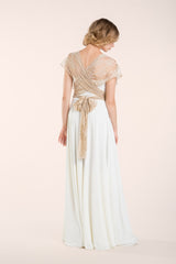 Golden lace bridal dress, romantic bridal gown, lace wedding dress, custom wedding dress, rustic marriage, rustic wedding, rusti