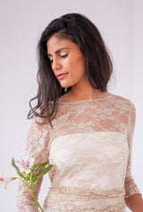 Long sleeve lace wedding dress, lace bridal gowns, romantic wedding dress, lace gown, lace sleeves, lace maxi dress, wrap lace b