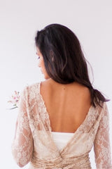 Long sleeve lace wedding dress, lace bridal gowns, romantic wedding dress, lace gown, lace sleeves, lace maxi dress, wrap lace b