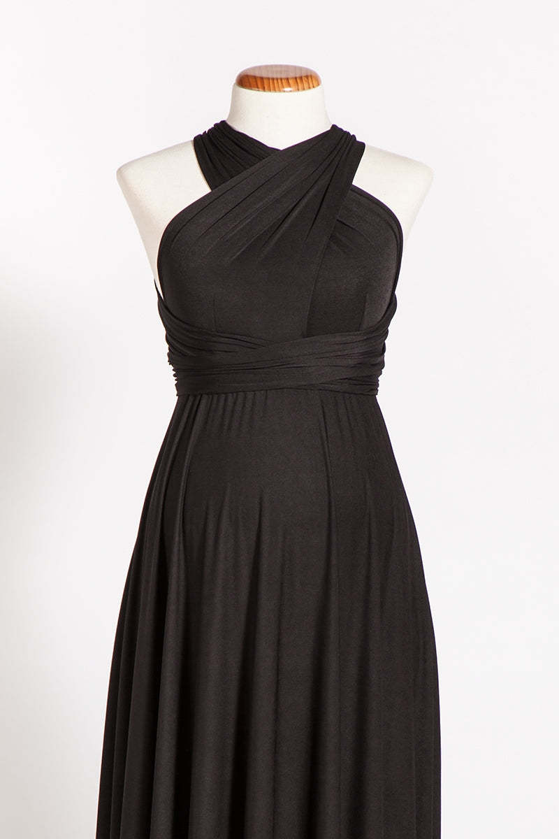 Black gown, evening dress maternity infinity dress, black maxi dress, maternity black dress, baby shower convertible dress, infi