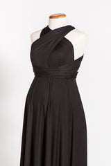 Black gown, evening dress maternity infinity dress, black maxi dress, maternity black dress, baby shower convertible dress, infi