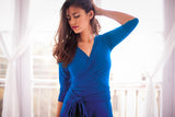 Royal blue dress, long blue cobalt wrap dress, convertible dress, infinity long sleeve dress, blue prom dress, snorkel blue brid