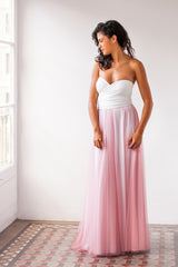 Wedding skirt, detachable tulle skirt, ivory tulle skirt, long tulle bridal skirt, bridesmaid skirt, long tulle skirt, tulle ove