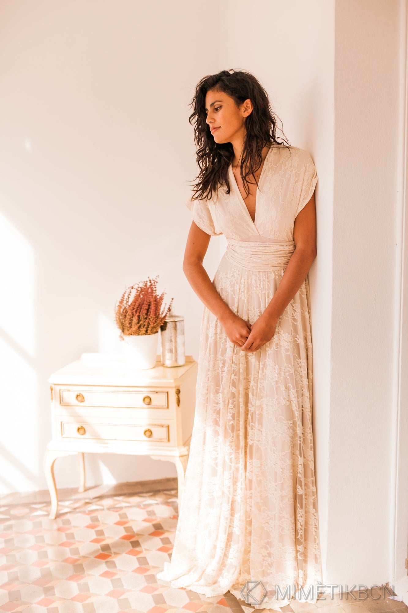 Double layered lace wedding dress - Gala Bohemian