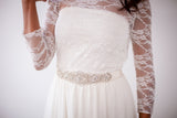 Tulle wedding dress, Two piece tulle dress and crystal sash, Romantic tulle bridal gown, Long tulle skirt, Wedding skirt, Silky