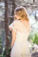 Top cruzado convertible de encaje marfil - Top convertible de novia