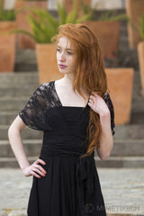 Top cruzado convertible de encaje negro - Top convertible de novia