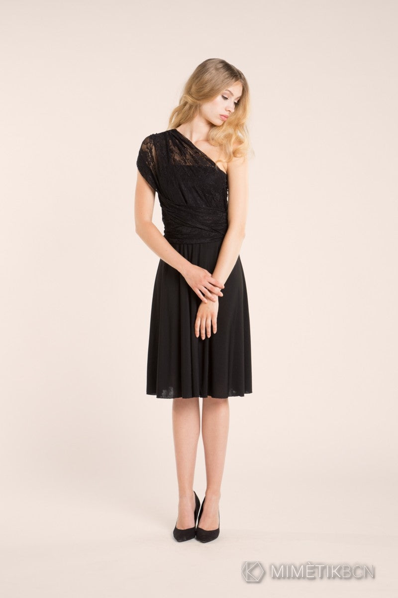 Top cruzado convertible de encaje negro - Top convertible de novia