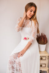 Vestido de novia asimetrico con mangas – Arlet/Frida Bohemian