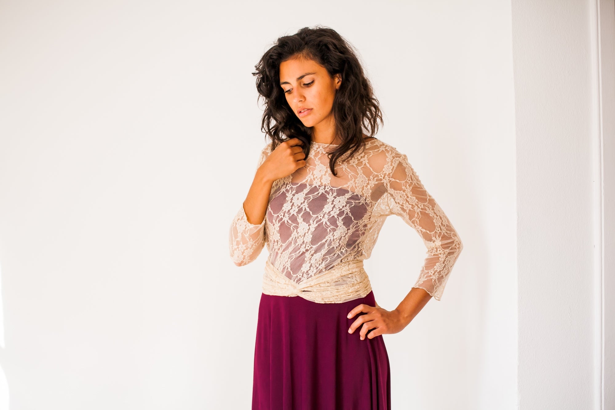 Bolero de encaje champagne - Frida Lace Bolero