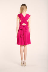 Hot pink short dress, short pink dress, knee-length infinity dress, bridesmaid dress, fuchsia dress, convertible dress, cute pin