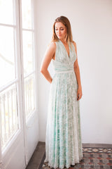 Vestido accesorio de encaje rosa cuarzo, gala lace, mimetik bcn