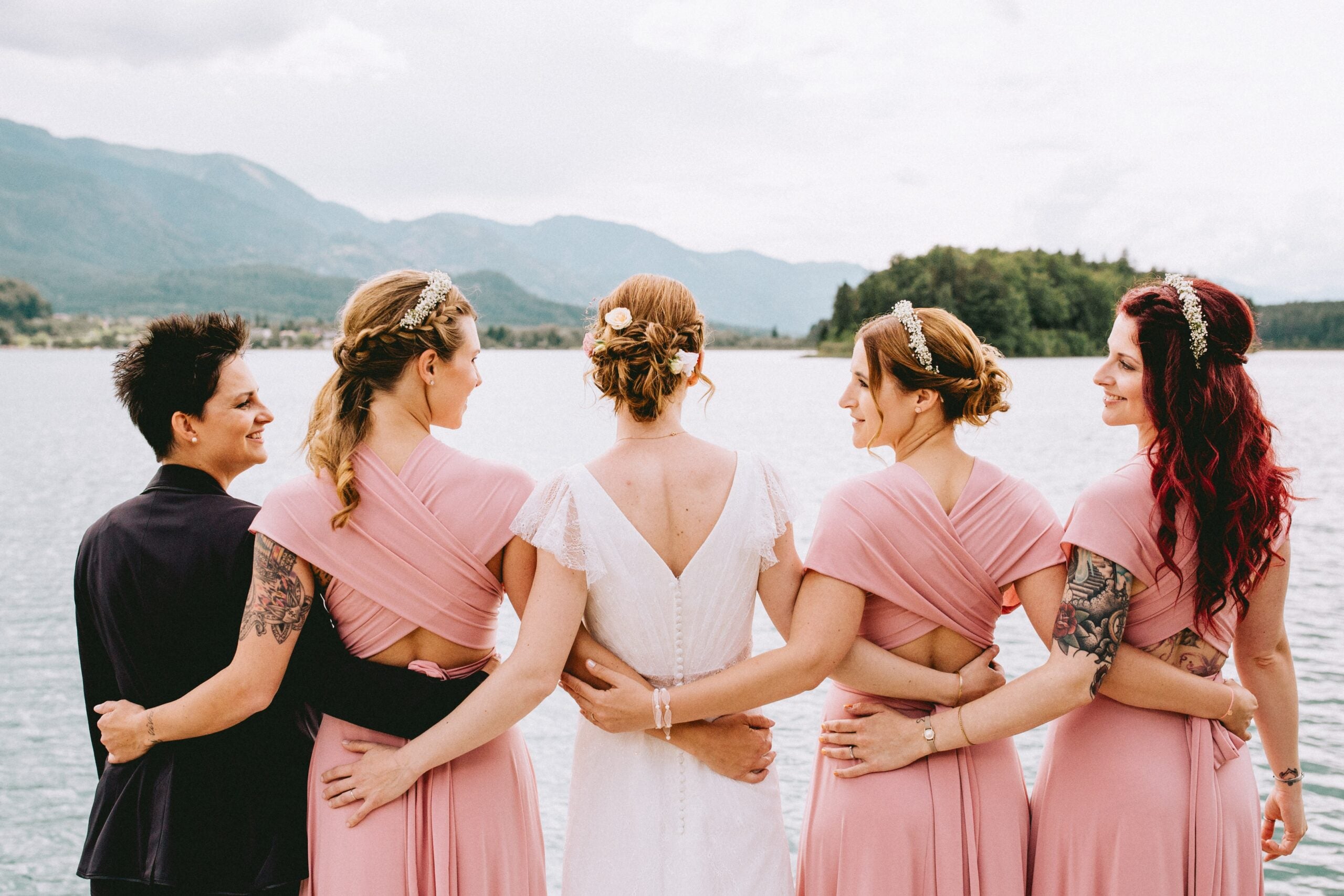 Powder pink dress, light pink short dress, powder pink short dress, light pink dress, knee length infinity dress, short bridesma