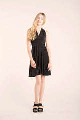 Little black dress, short black infinity dress, convertible dress, short party dress, elegant cocktail dress, classic black wrap