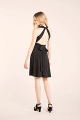 Little black dress, short black infinity dress, convertible dress, short party dress, elegant cocktail dress, classic black wrap