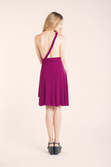 Orchid pink short bridesmaid dress, orchid short infinity dress, magenta bridesmaid dress, magenta pink short dress, orchid pink