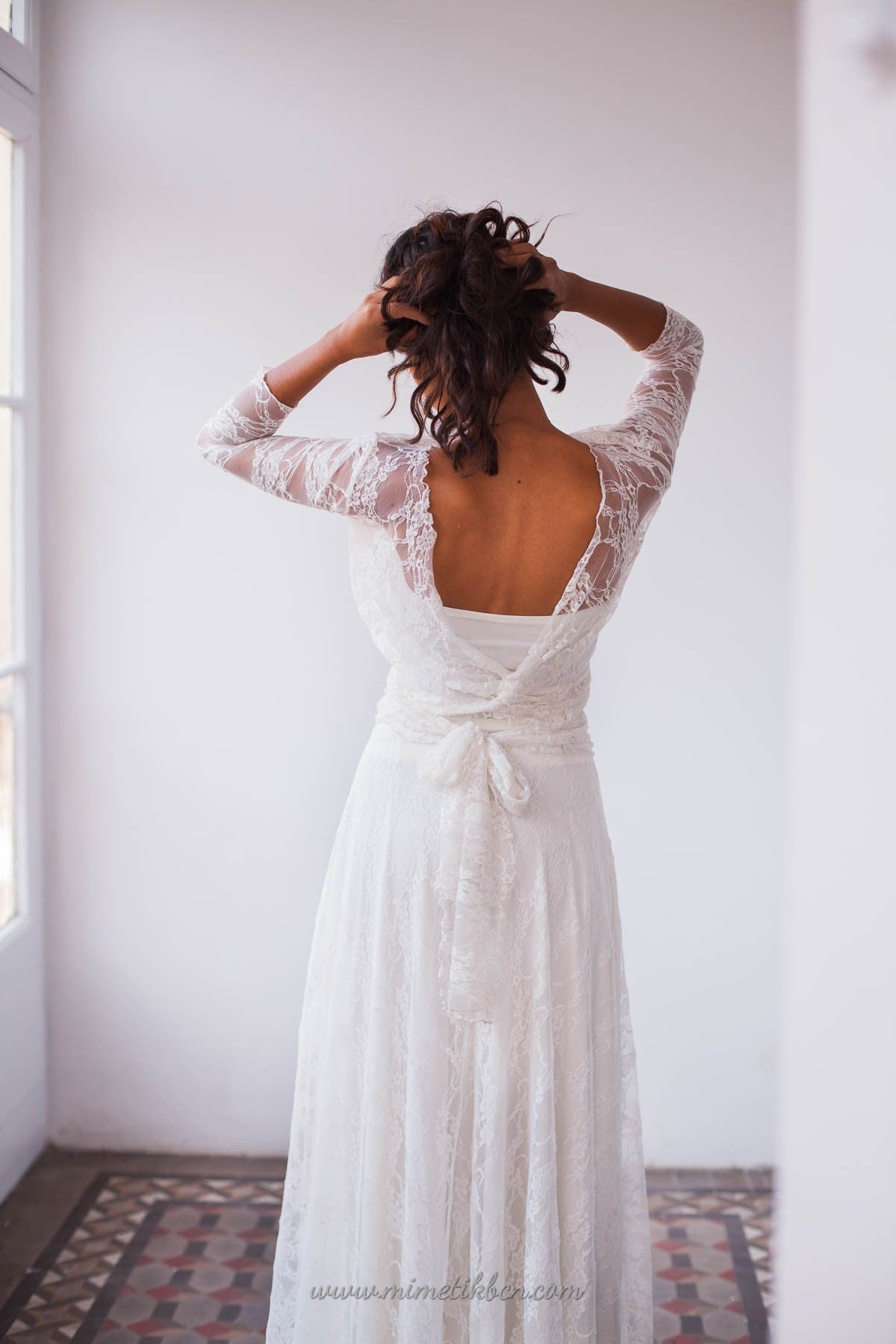 Vintage wedding dress, lace dress, lace wedding dress, romantic bridal gown, vintage style wedding dress, long sleeve lace weddi