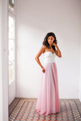 Wedding skirt, detachable tulle skirt, ivory tulle skirt, long tulle bridal skirt, bridesmaid skirt, long tulle skirt, tulle ove