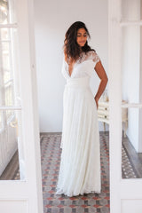 Vintage inspired lace wedding dress