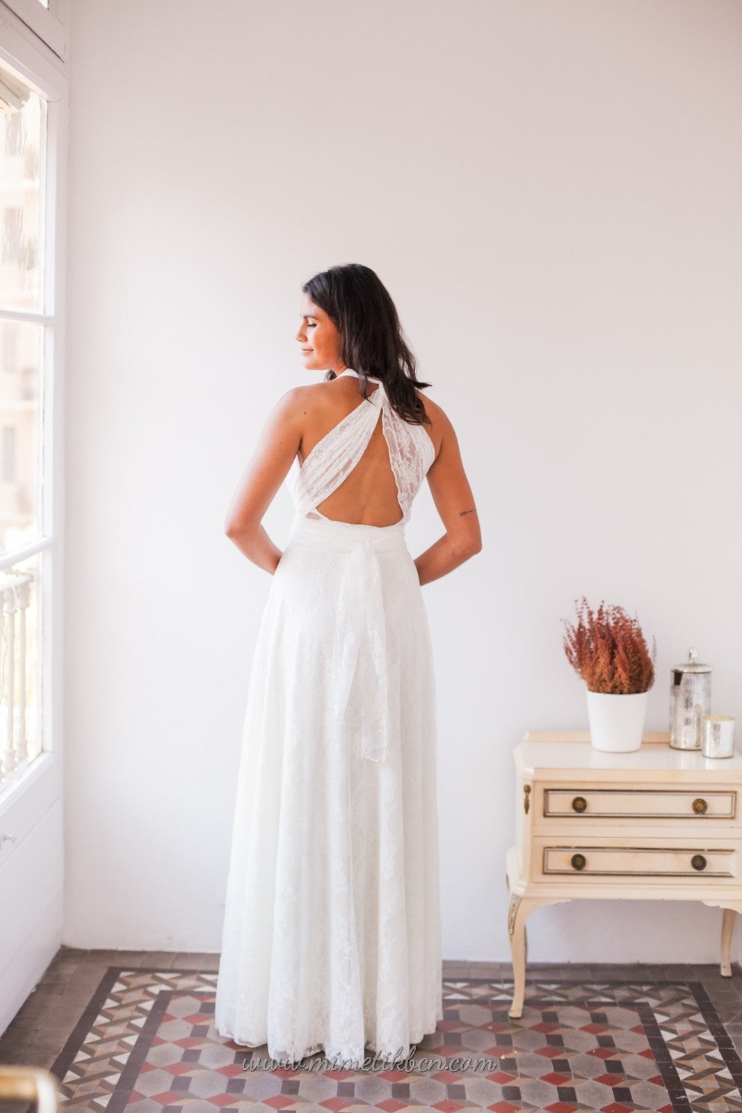 Vintage inspired lace wedding dress