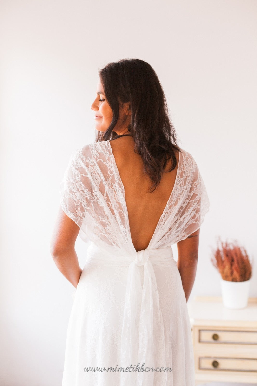 Vintage inspired lace wedding dress