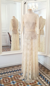 Vintage wedding dress, lace dress, lace wedding dress, romantic bridal gown, vintage style wedding dress, long sleeve lace weddi